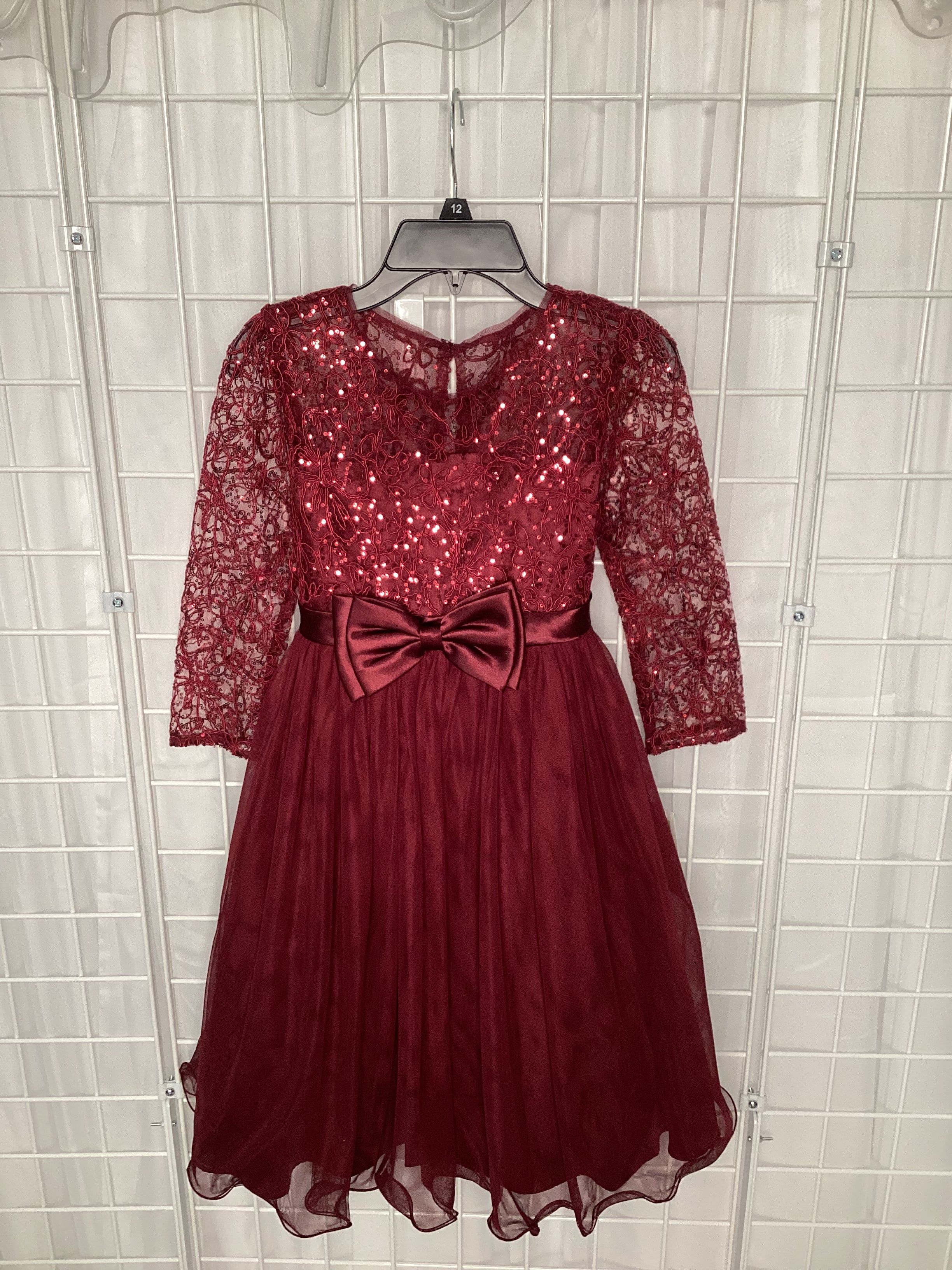 Burgundy Bow dress