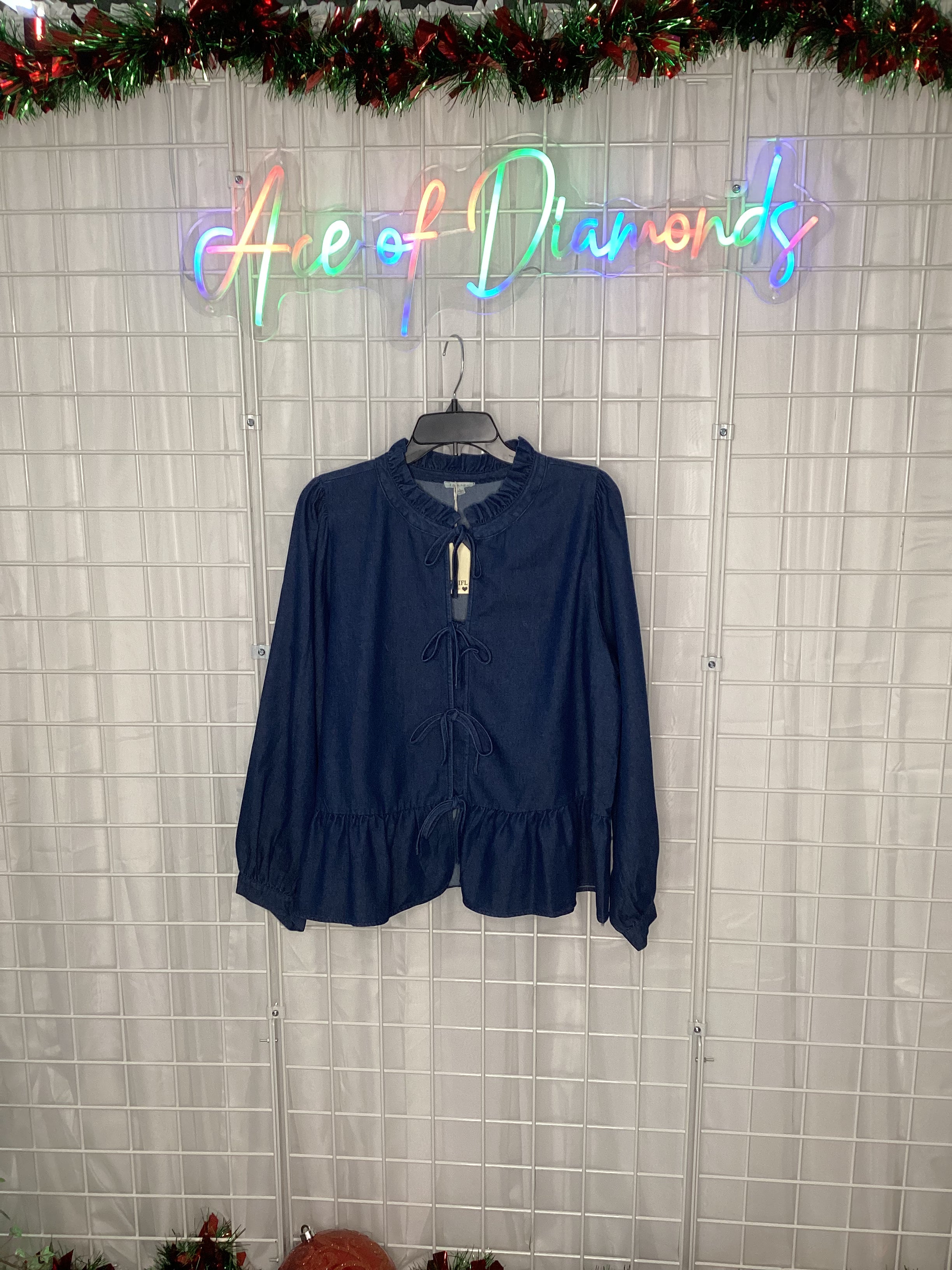 Blue Jean Bow top